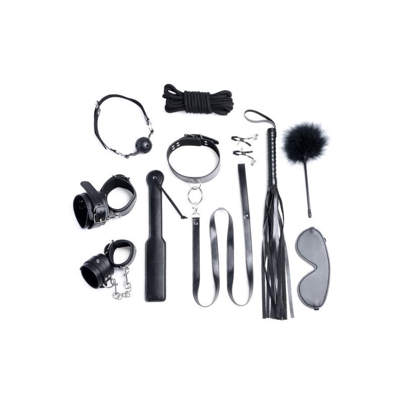 Strict Deluxe 10 Pc Bondage Set Black