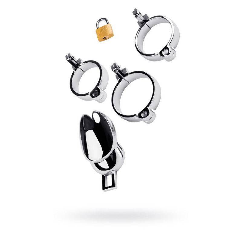 Metal Silver Chastity Cage Adjustable