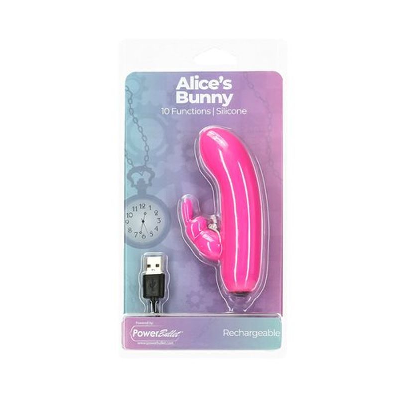 Powerbullet Alices Bunny Rechargeable Bullet W Rabbit Sleeve Pink