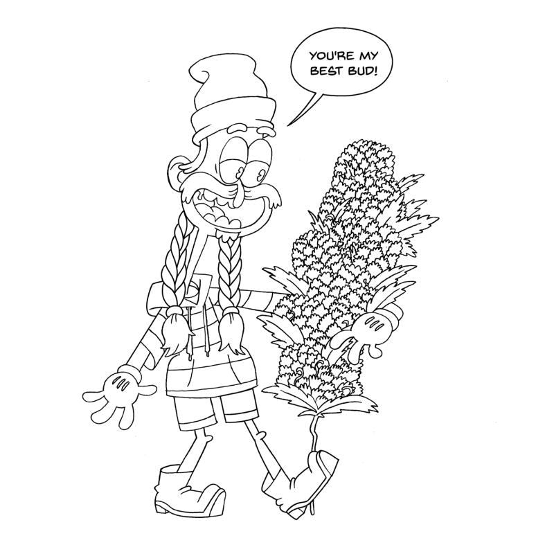 Wood Rocket High Af Colouring Book