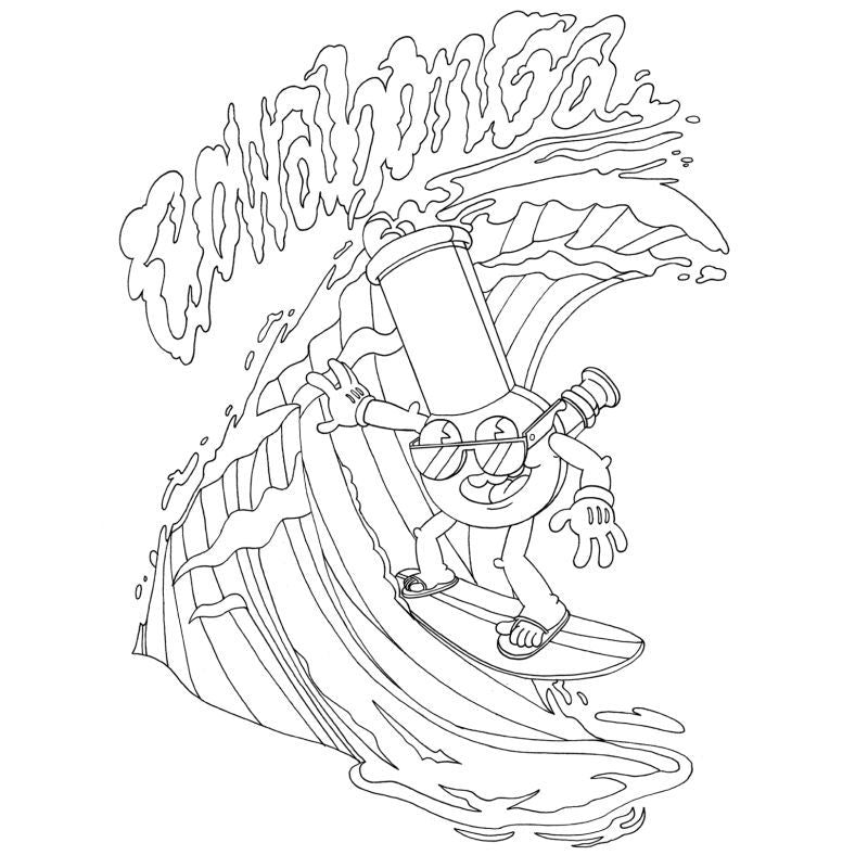 Wood Rocket High Af Colouring Book