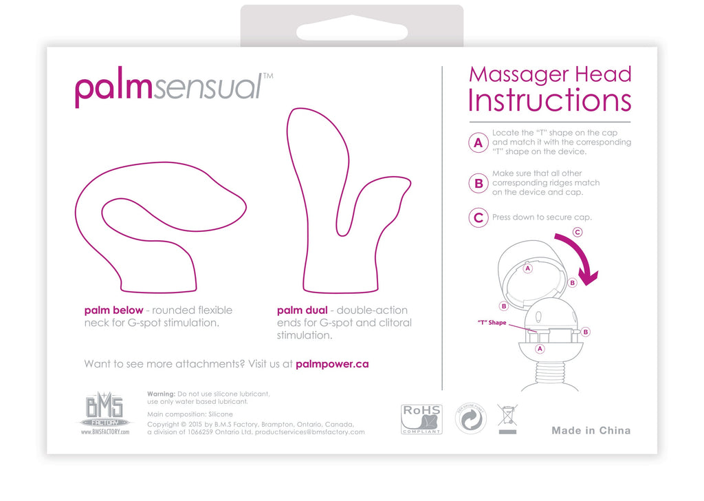 Palmpower Palmsensual Massager Heads Pink For Use With