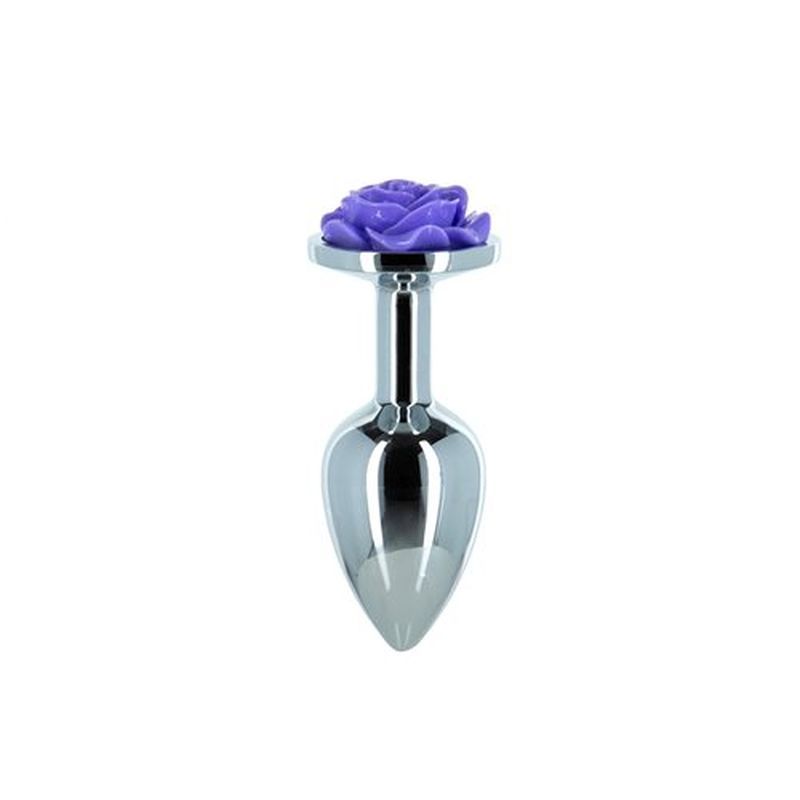 Lux Active Purple Rose 3In Metal Butt Plug