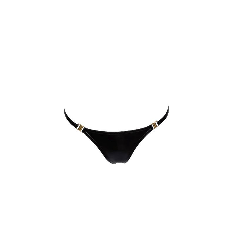 Noir Power Wetlook Panty With Gold Clasp Easy Access