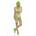 Pink Lipstick Out Of This World Green Bodysuit Set With Alien Pasties One Size