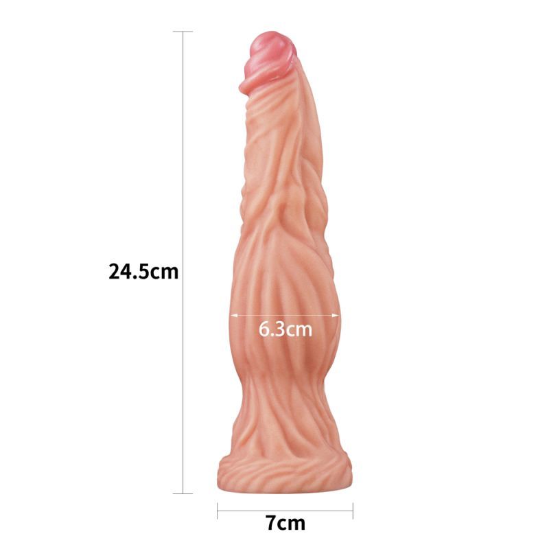 Lovetoy Nature Cock 9.5In Dual Layer Huge Alien Silicone Dildo