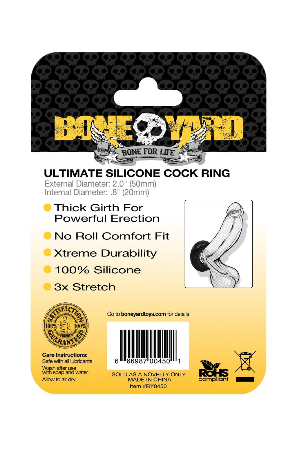 Boneyard Ultimate Silicone Cock Ring Black