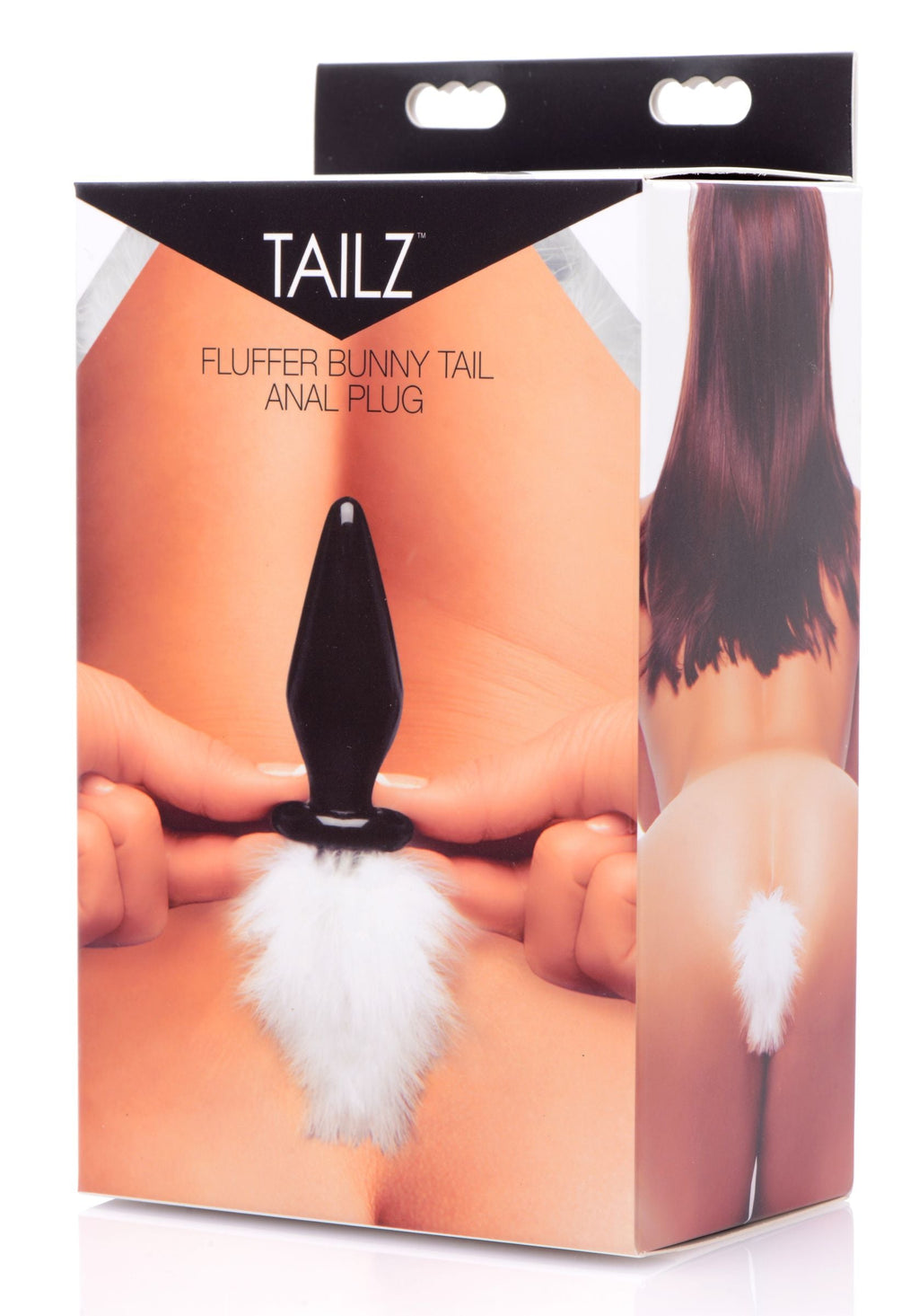 Tailz White Fluffer Bunny Glass Anal Plug