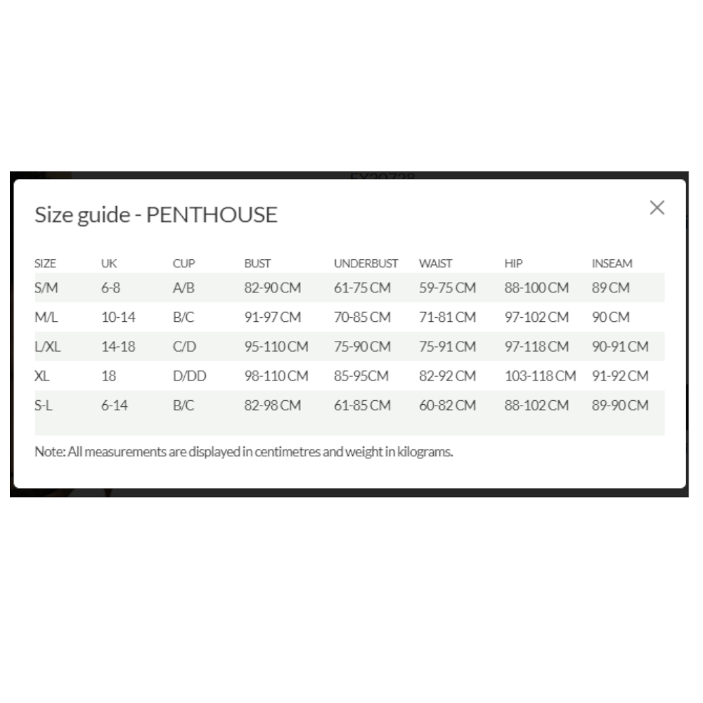 Penthouse Adore Me Panties White L/Xl