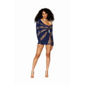 Dreamgirl Seamless Long Sleeve Chemise Navy