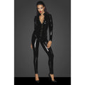 Noir Long Button Up Pvc Overall
