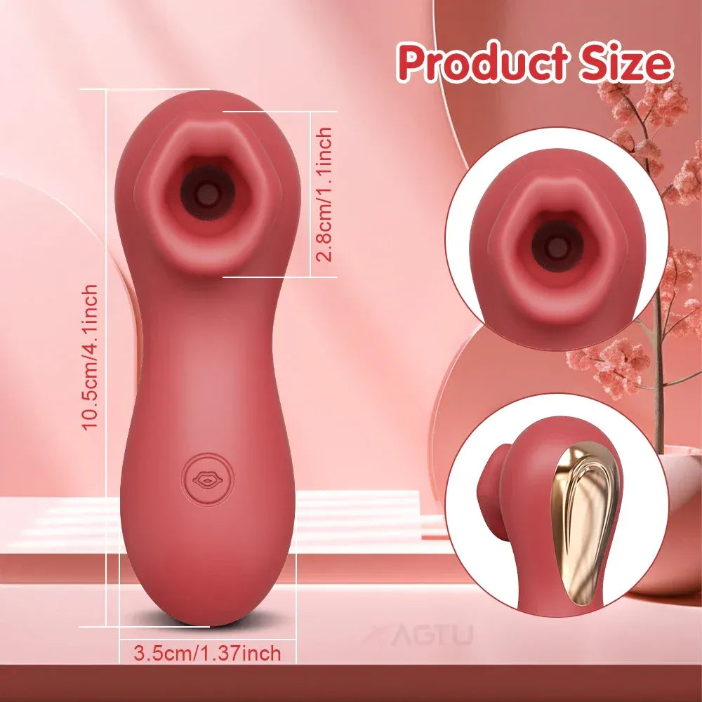 App Controlled Clit Sucker Vibrator for Women Nipple Stimulator Masturbator for Couples - Red