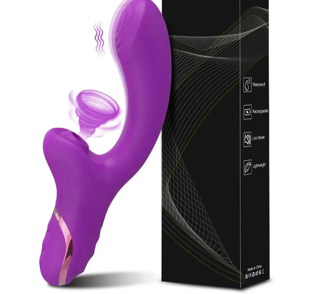 3 In 1 Clit Sucking Vibrator for Women G Spot Vagina Anal Stimulation Female Masturbator - Zd014 Purple