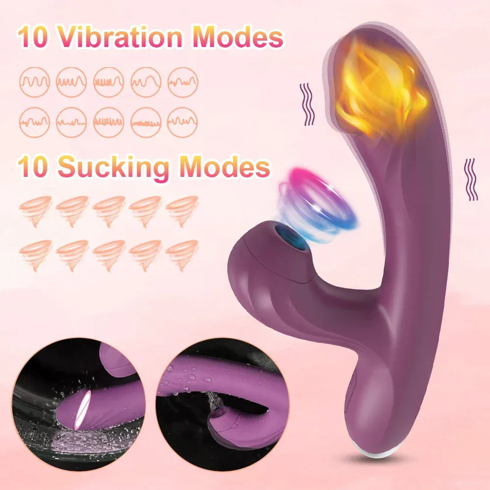 Vibrating Clit Sucker for Women G Spot Stimulator Heat - Red