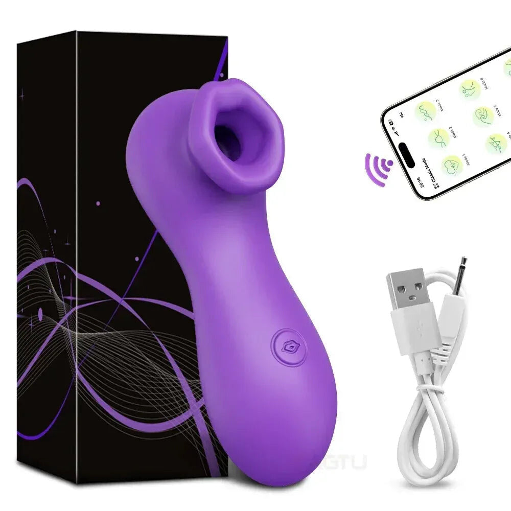 Female Clit Sucker Vibrator Vacuum Nipple Stimulator for Couples - Red
