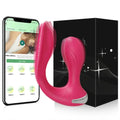 App Control Dual Ended Vibrator for Women Clit Anal Stimulation Couples - Red