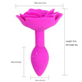 Elegant Rose Silicone Anal Plug - Smooth Tapered Design for Comfortable Play(Rose red)