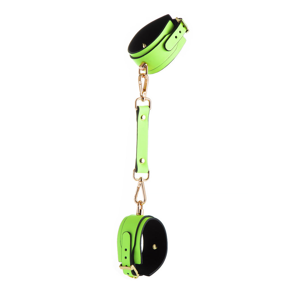 Adjustable PU Leather Bondage Cuff - Wrist/Ankle Restraint, Sold Individually(Luminous green-anklet)