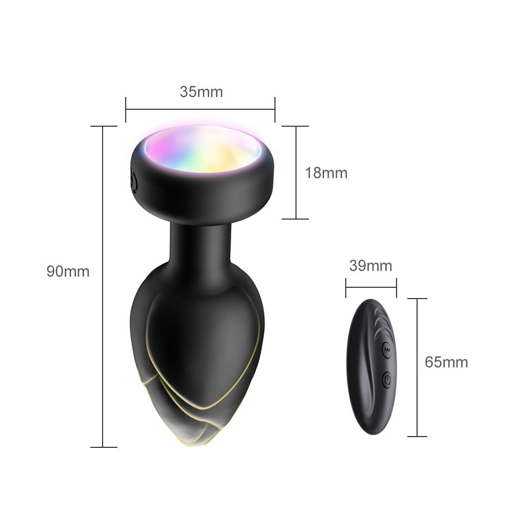 Green Luminous LED Vibrating Anal Plug with Wireless Remote - 10 Speeds, 7 Light Modes, Waterproof Silicone