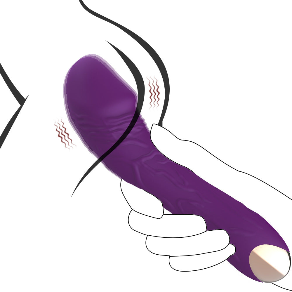 Purple Intense Pleasure G-Spot Vibrator - 20 Speed Rechargeable Silicone Wand with Magnetic Charging