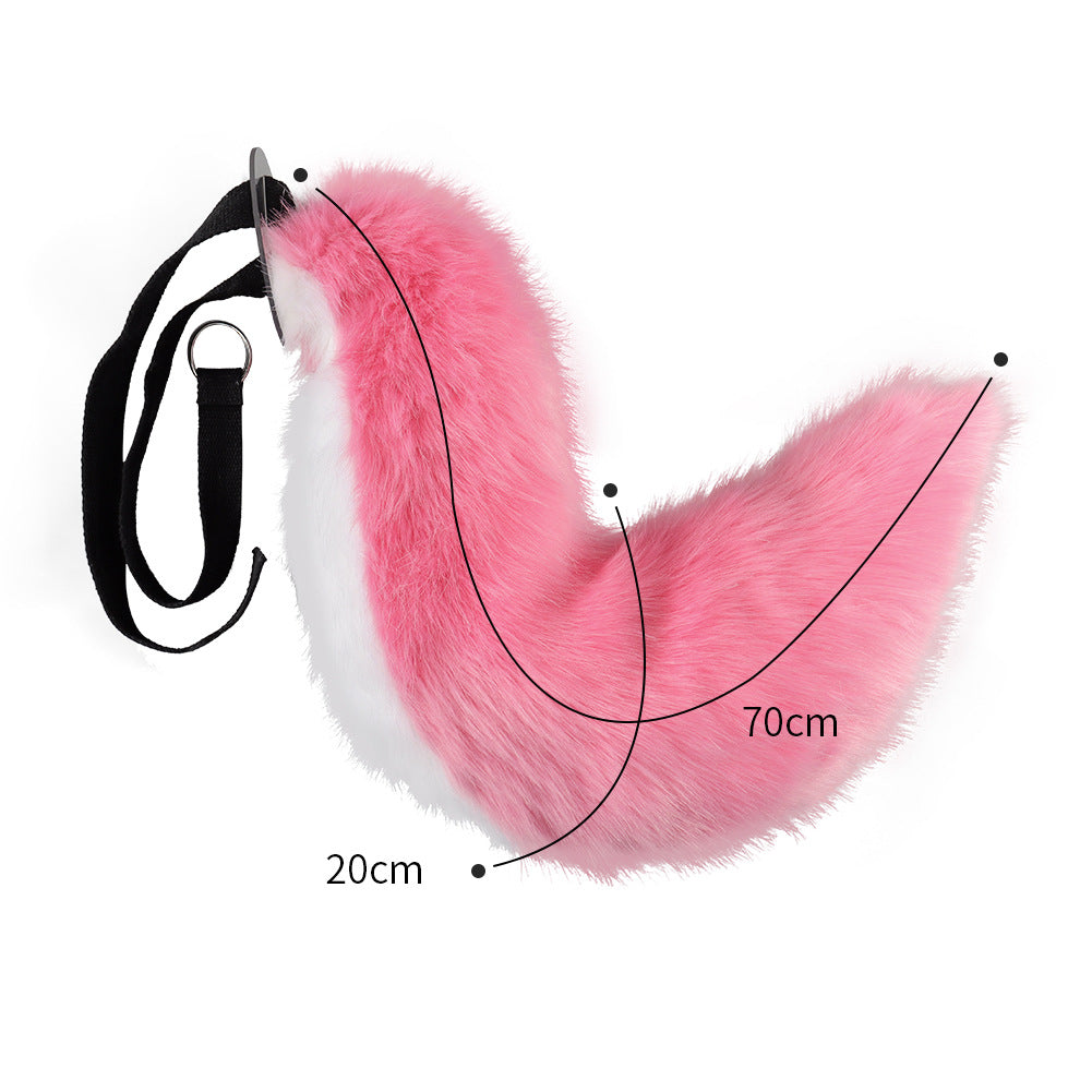 Brown Plush Faux Fur Fox Ears Headband and Tail Set - Realistic Animal Costume for Cosplay & Parties