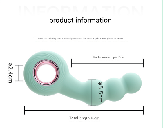 Green Handheld G-Spot & Prostate Massager with Beads- (USB Rechargeable)